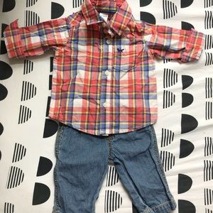 Carters button up and pants set
